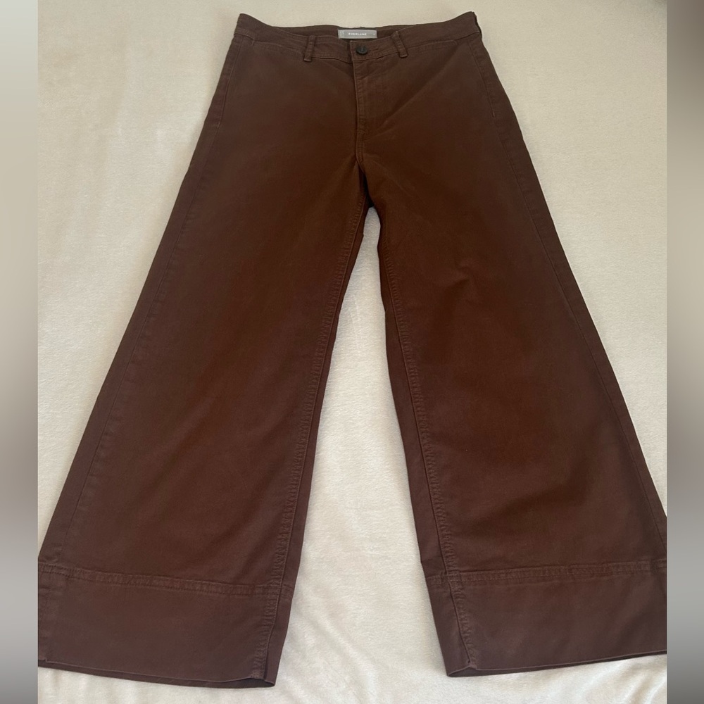 Everlane Tan Khaki Corporate Casual Lightweight Wide Leg Crop Pants women’s Sz 4 - Picture 5 of 16